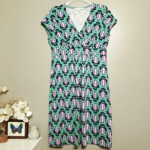 Boden Dress Womens Size 10 Cap Sleeve Cotton Blend Summer Casual Breathable